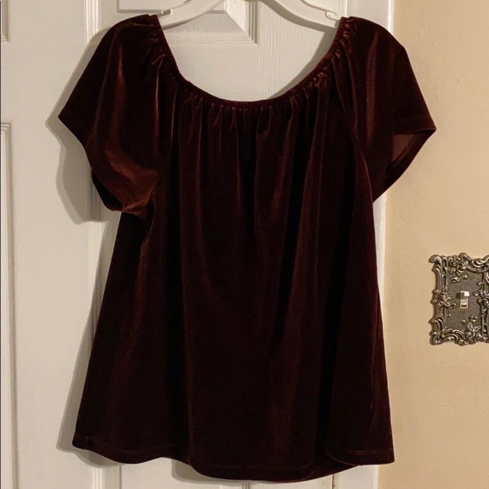Velvet burgundy top